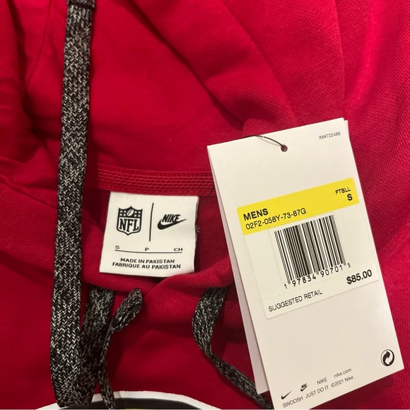 NWT Nike NFL San Francisco 49ers Pullover Hoodie Red Men’s Size S - Picture 7 of 7